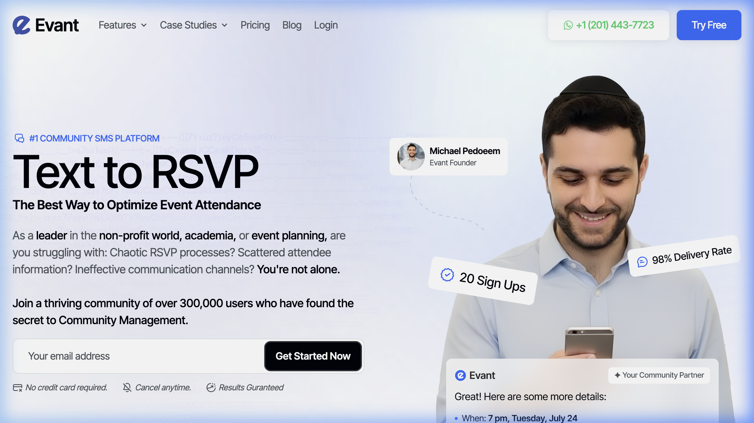 Evant — SMS & Text to RSVP — Boost Event Attendance.